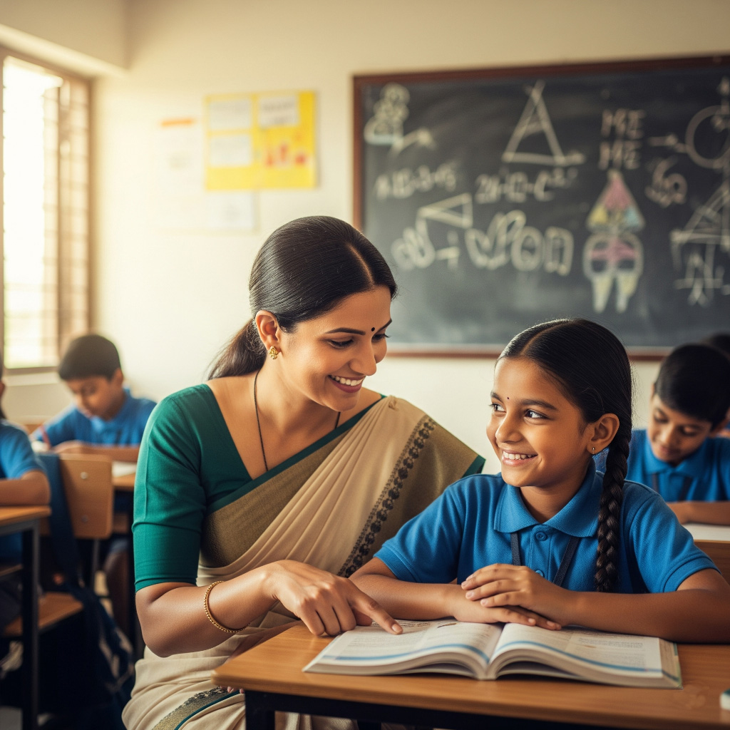Experienced tutor explaining a Science concept to CBSE school students at Usha Tutorials, Kalwa, Thane