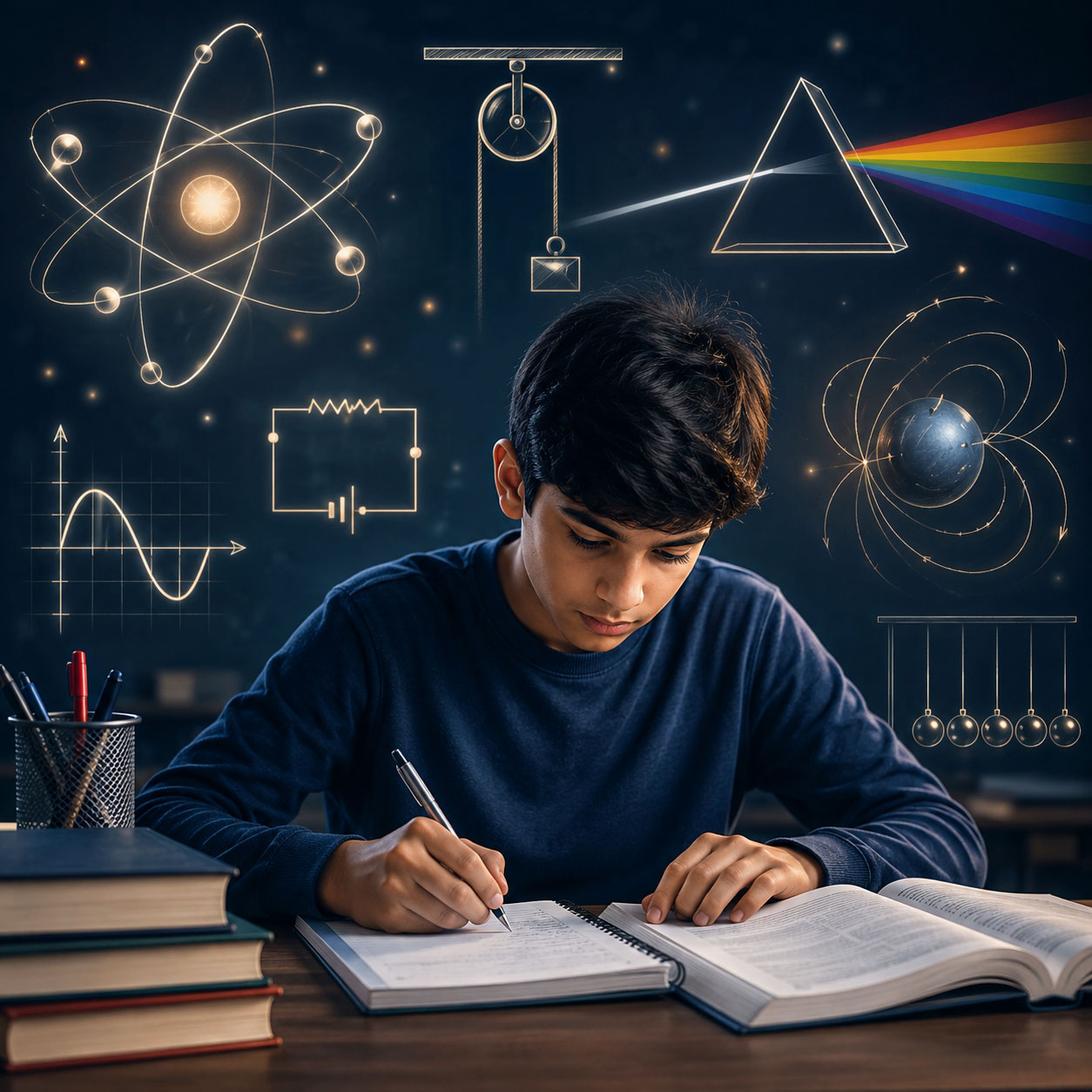 Physics concepts being studied for board exams